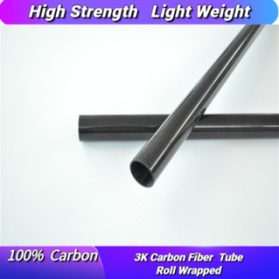3K Carbon Fiber Tube 5 6 7 8 9 10mm L500mm Roll Wrapped Shaft